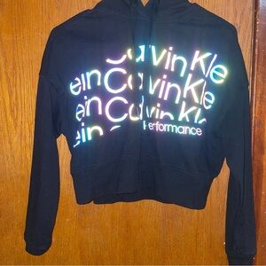 Calvin Klein Cropped Black Performance Sweater- Size: Petite Small